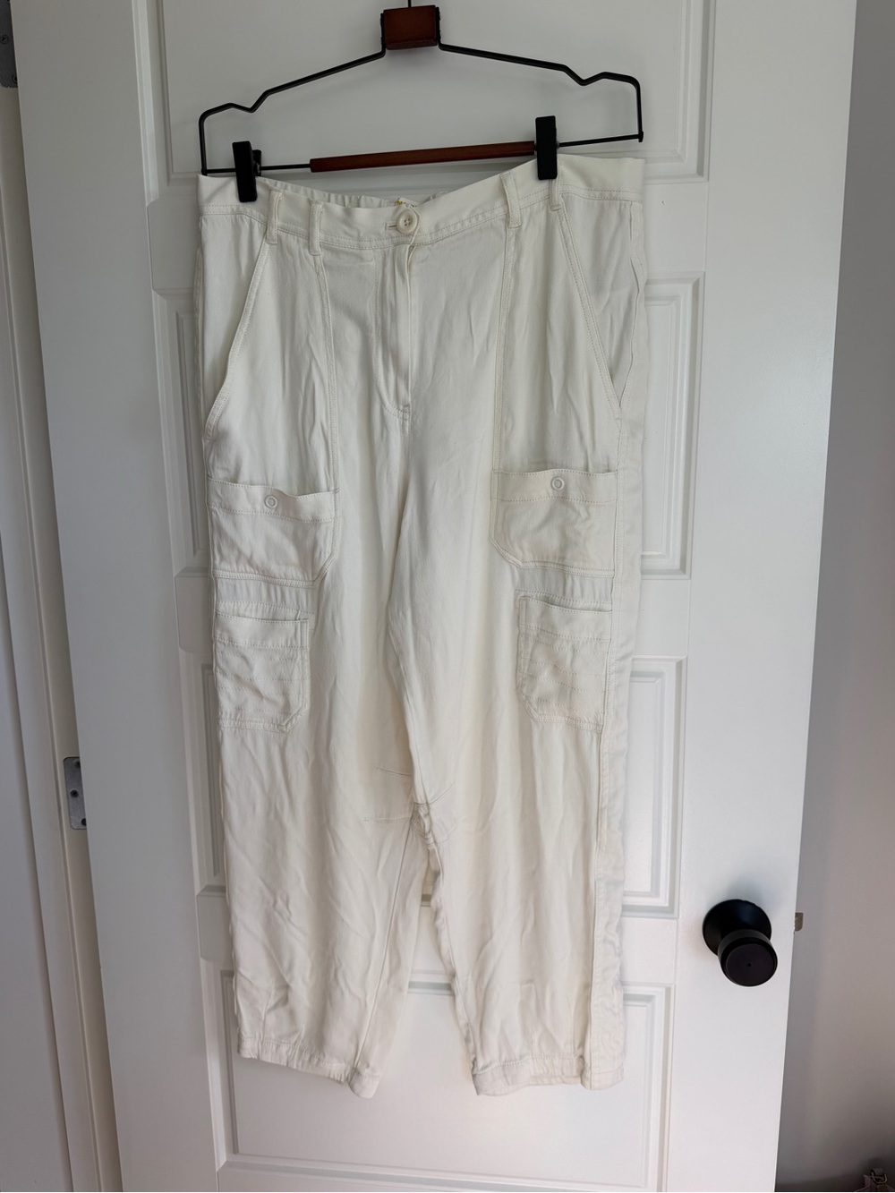 Anthropologie Maeve Cream / Yellow Cargo Pants
